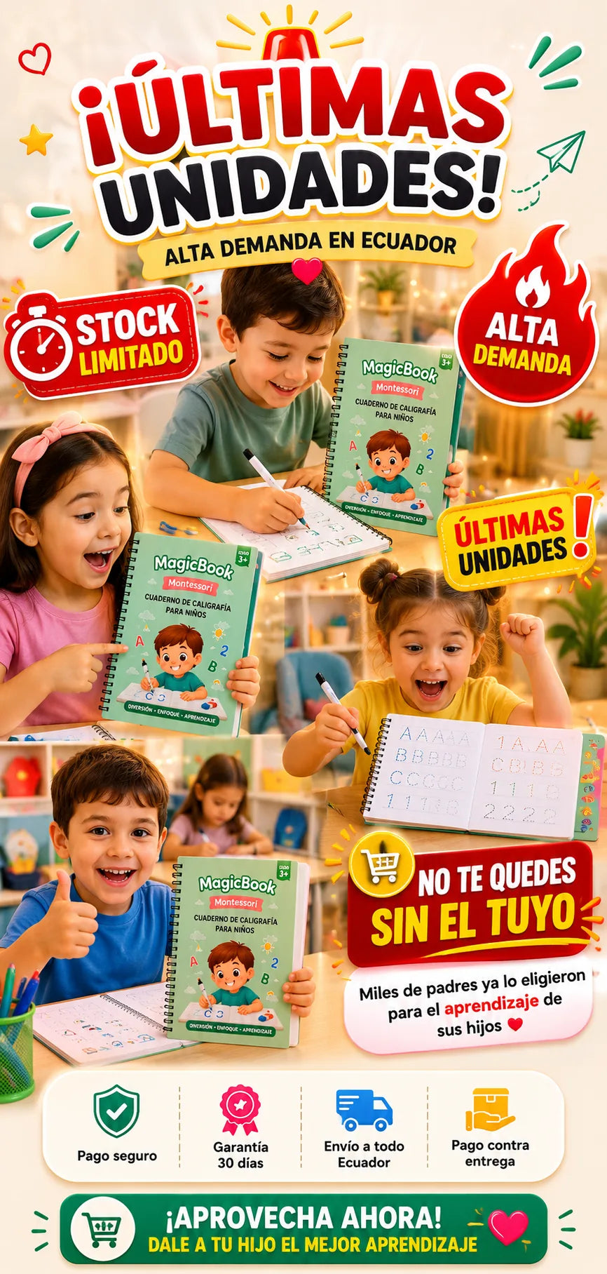 📖Libros magicos -✏️EscribeFácil™ | Kit de Caligrafía Inteligente Reutilizable x4 - Envío Gratis🚚