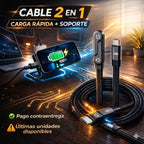 🔌Cable De Carga Ultra Rápida 🔋- Con Soporte Invisible 2 en 1🔋