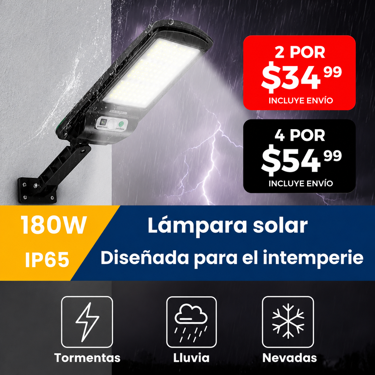 🔥 AHORRA HASTA 70% DE ENERGÍA  - Foco Mini Solar Para Exteriores