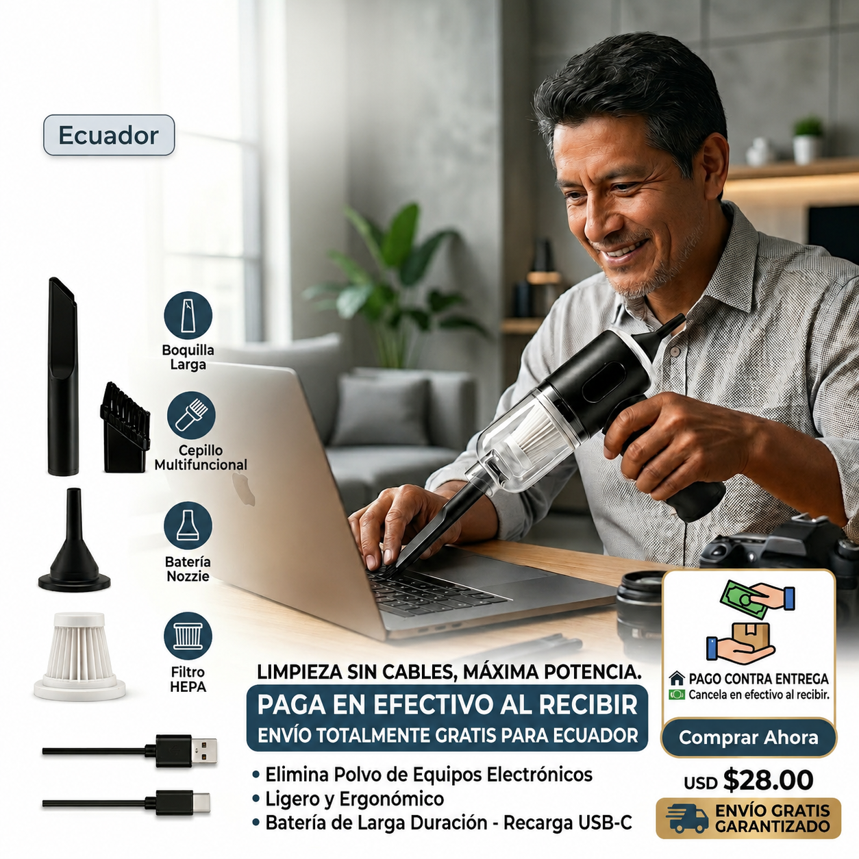 🧹Mini Aspiradora Portatil 3 en 1 + FRETE GRATÍS🚚
